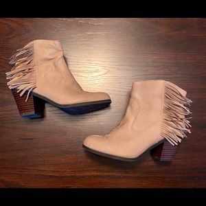 Fringe ankle booties